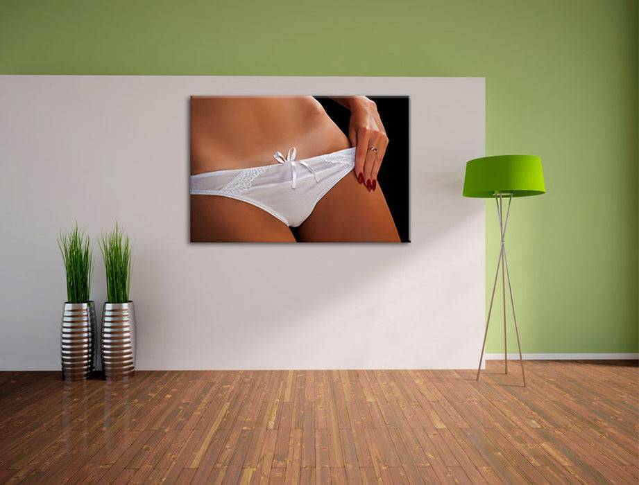 Pixxprint Sexy weiße Dessous, Leinwandbild Hotsell