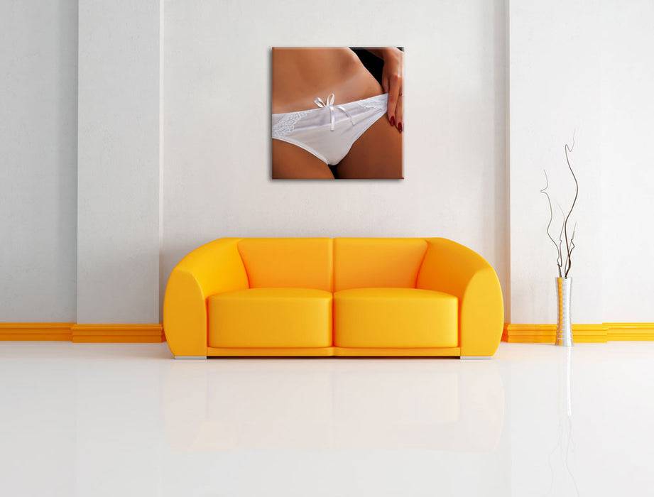 Pixxprint Sexy weiße Dessous, Leinwandbild Hotsell