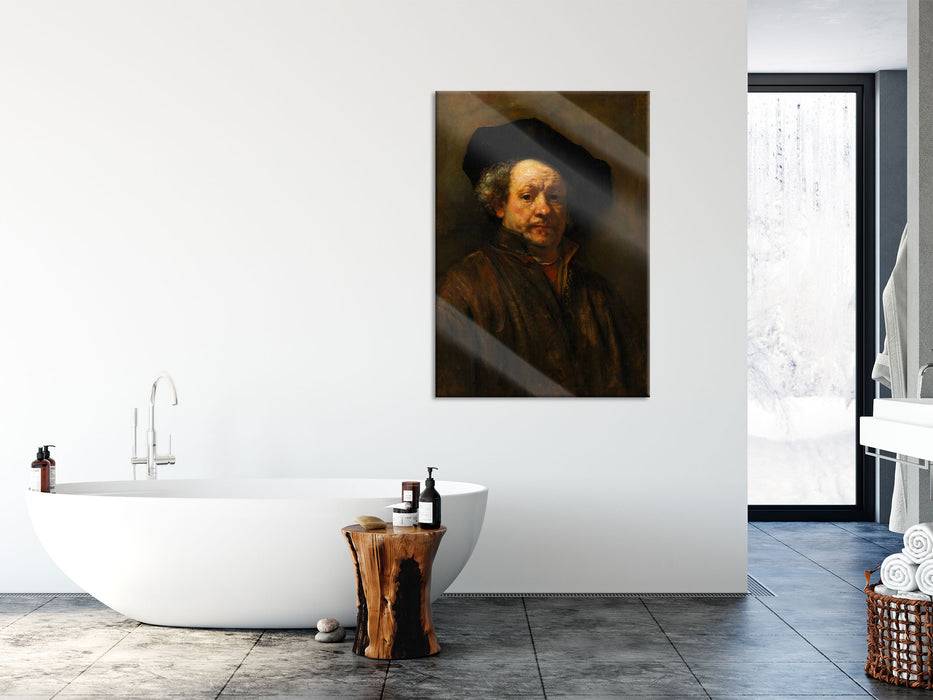 Pixxprint Rembrandt van Rijn - Selbstportrait II, Glasbild Weihnachtsangebot