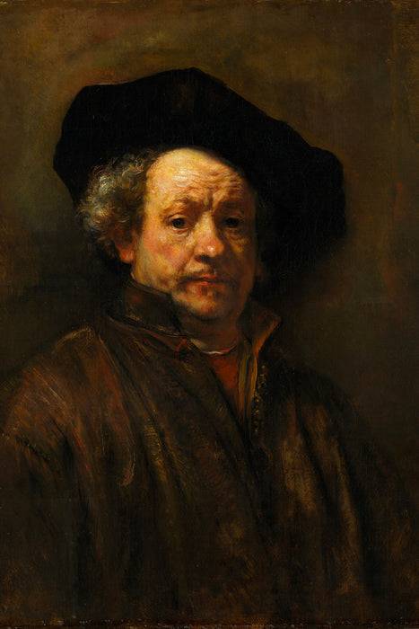 Pixxprint Rembrandt van Rijn - Selbstportrait II, Glasbild Weihnachtsangebot