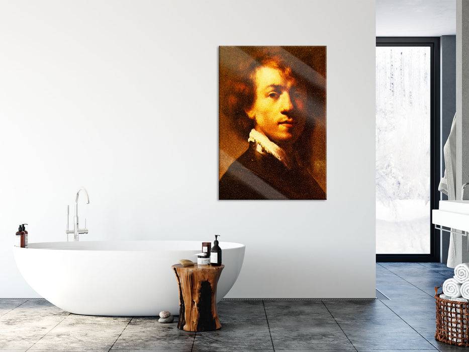 Pixxprint Rembrandt van Rijn - Selbstportrait I, Glasbild Osterangebot