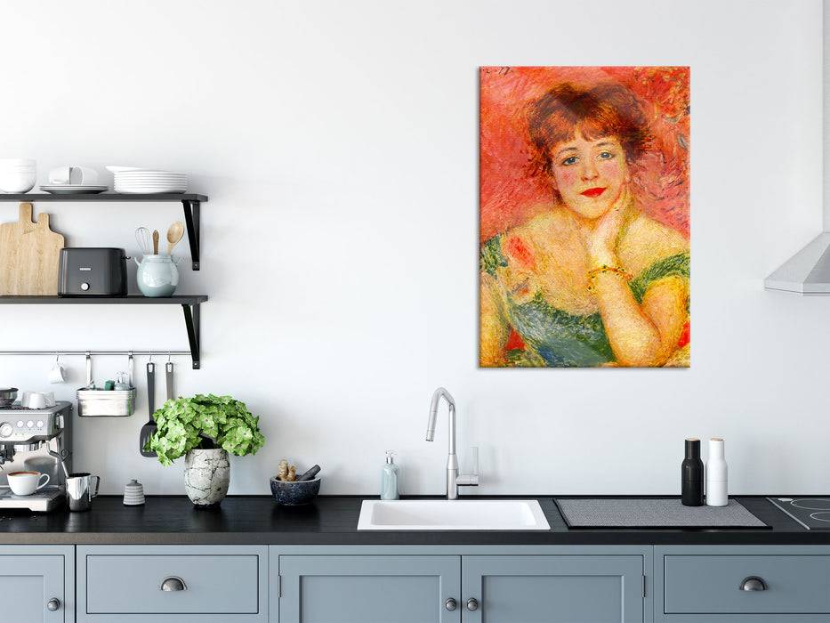 Pixxprint Pierre-Auguste Renoir - Portrait der Schauspielerin Jea, Glasbild Lagerräumung