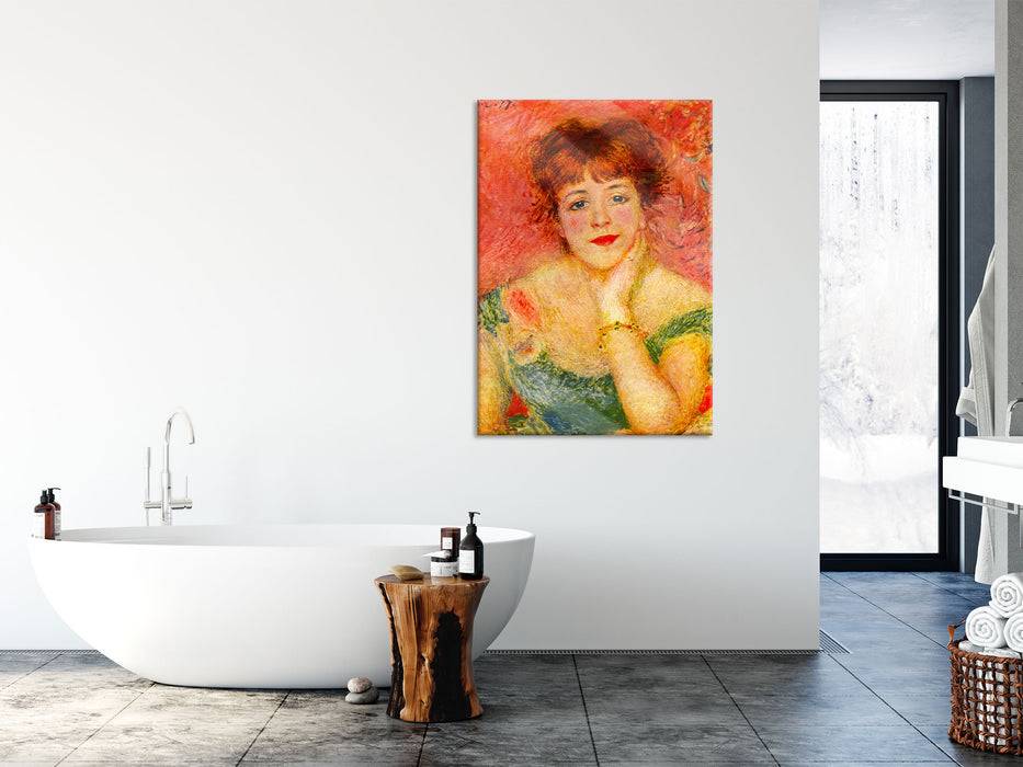 Pixxprint Pierre-Auguste Renoir - Portrait der Schauspielerin Jea, Glasbild Lagerräumung