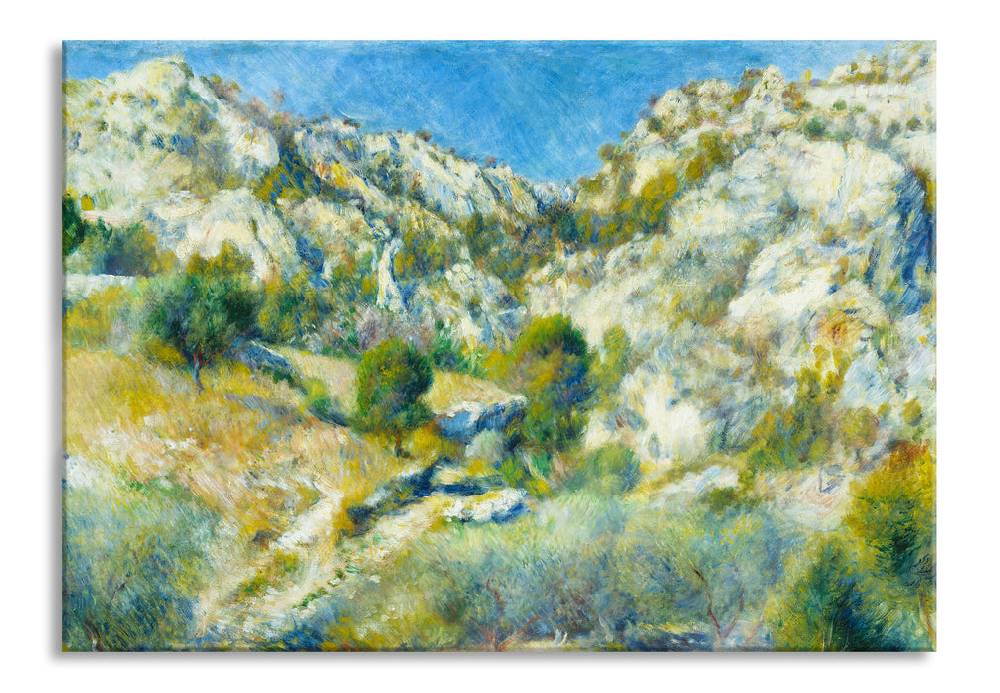Pixxprint Pierre-Auguste Renoir - Felsige Klippen bei Estaque , Glasbild