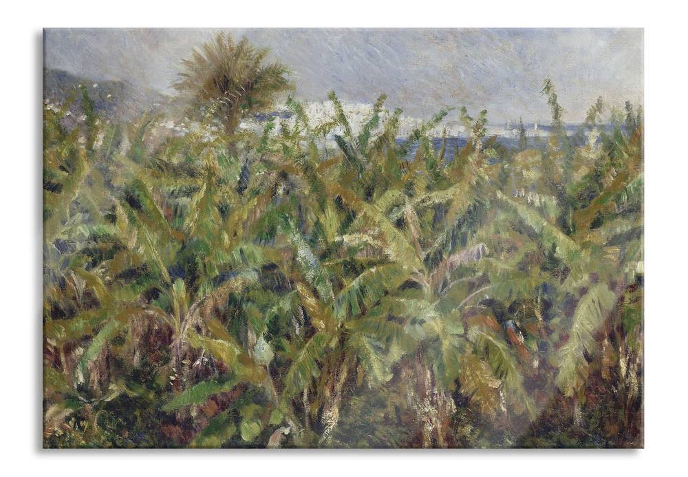 Pixxprint Pierre-Auguste Renoir - Feld mit Bananenbäumen , Glasbild