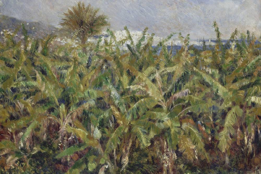 Pixxprint Pierre-Auguste Renoir - Feld mit Bananenbäumen , Glasbild Blitzangebot