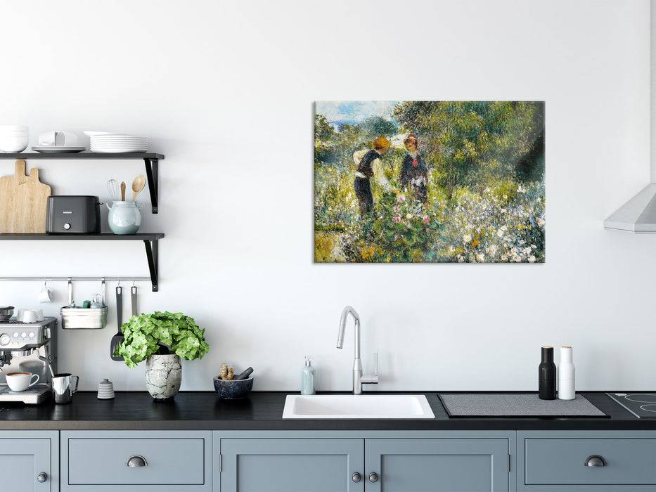 Pixxprint Pierre-Auguste Renoir - Blumen pflücken , Glasbild Neuheiten