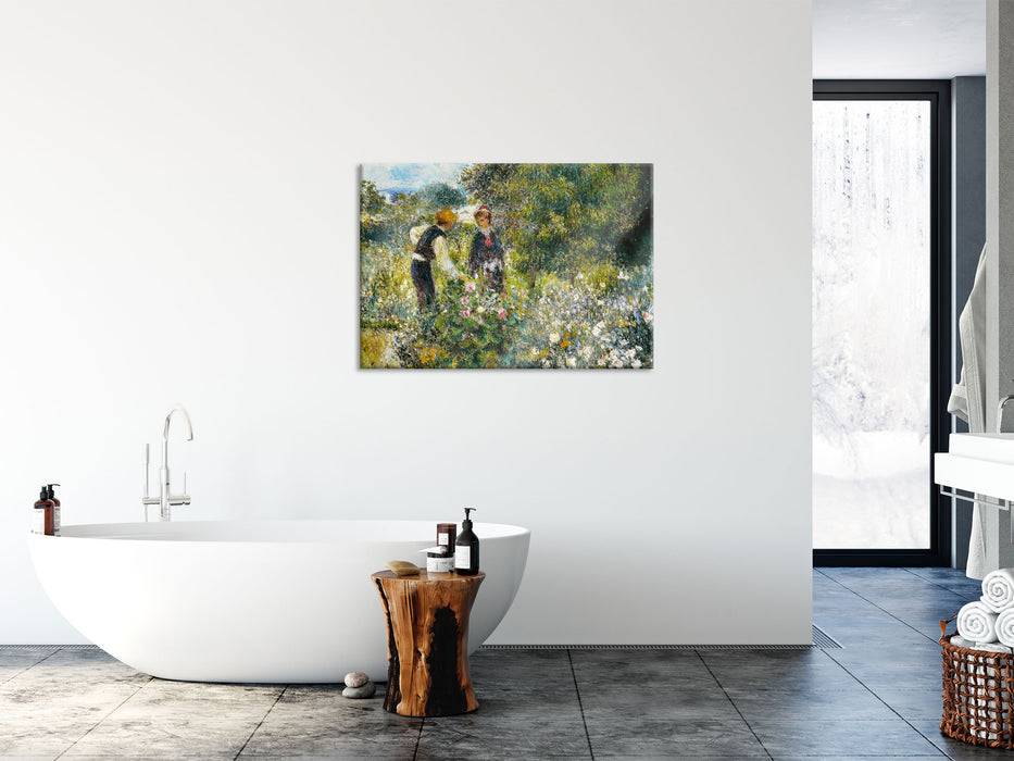 Pixxprint Pierre-Auguste Renoir - Blumen pflücken , Glasbild Neuheiten