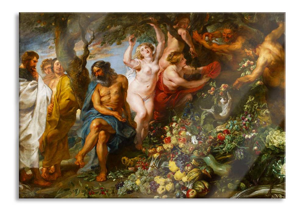 Pixxprint Peter Paul Rubens - Pythagoras verteidigt die vegetaris, Glasbild