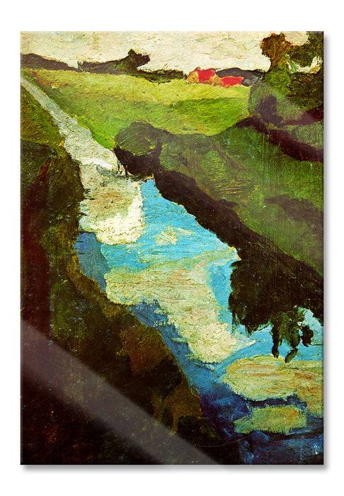 Pixxprint Paula Modersohn - Becker Moorgraben Moorkanal, Glasbild