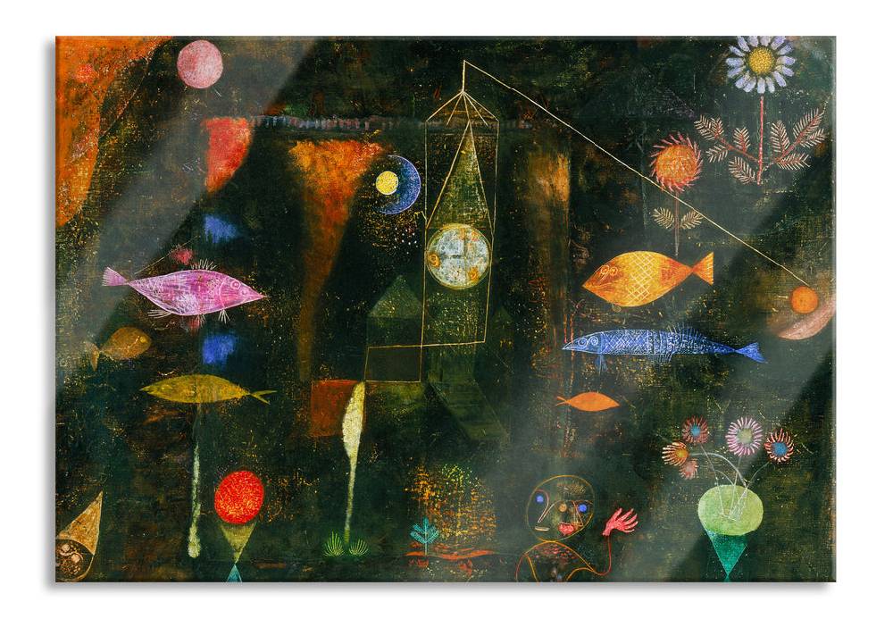 Pixxprint Paul Klee - Fischzauber, Glasbild