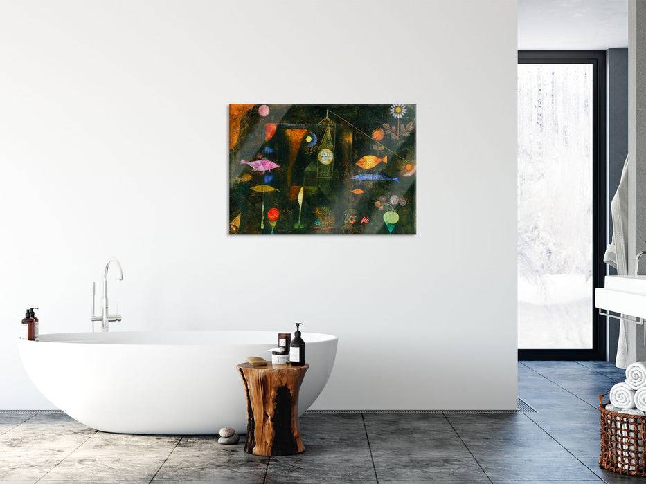 Pixxprint Paul Klee - Fischzauber, Glasbild Riesige Ersparnisse