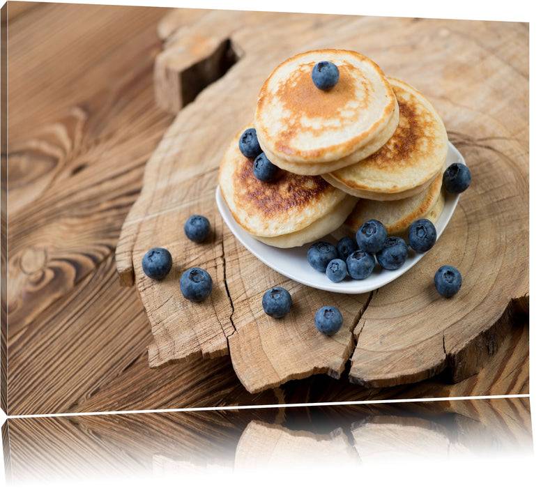 Pixxprint Pancakes mit Blaubeeren, Leinwandbild