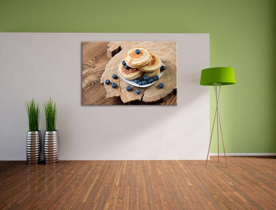Pixxprint Pancakes mit Blaubeeren, Leinwandbild VIP-Rabatte