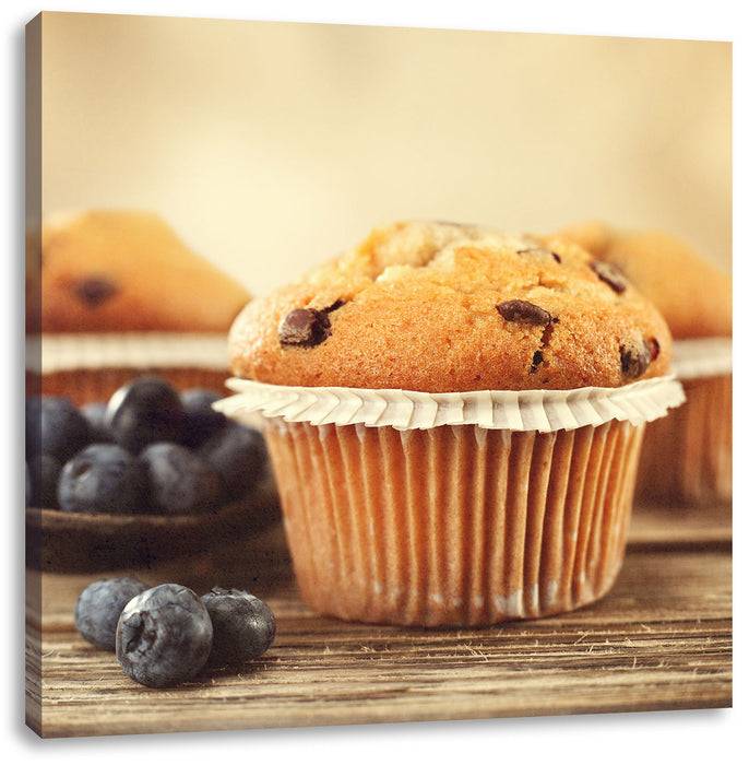 Pixxprint Muffins mit Blaubeeren, Leinwandbild Tiefpreis