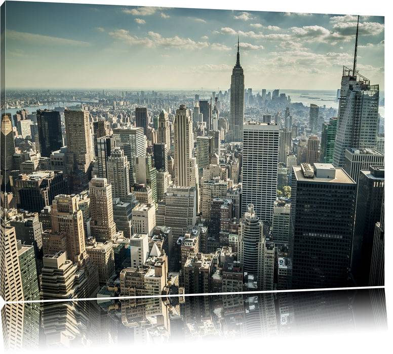 Pixxprint New York bei Tag, Leinwandbild