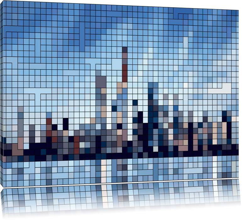Pixxprint New York Pixel Skyline, Leinwandbild Zeitbegrenzte Promotion