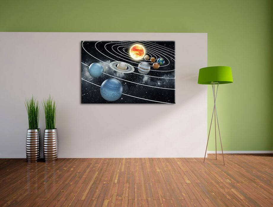 Pixxprint Sonnensystem mit unseren Planeten, Leinwandbild Bis zu 60% Rabatt