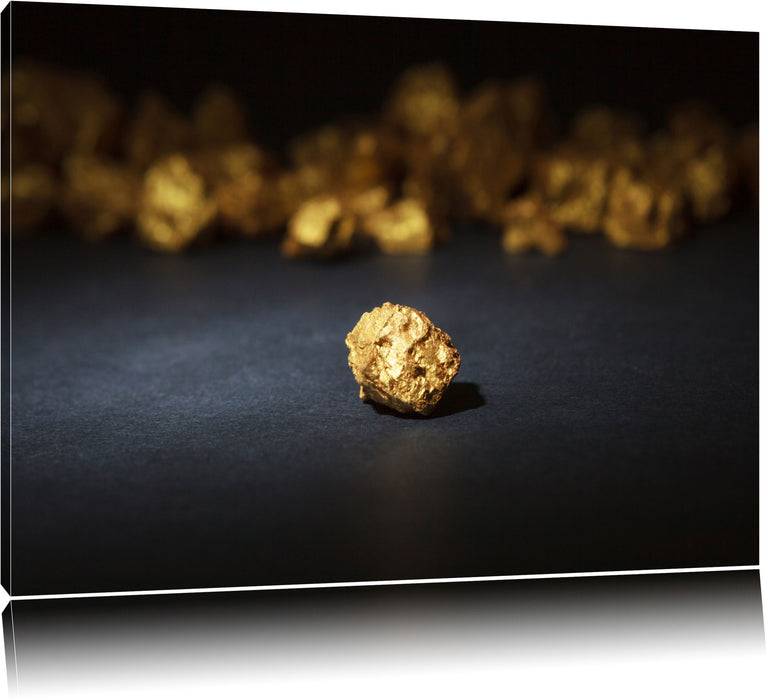 Pixxprint Goldnugget, Leinwandbild Sonderangebot der Fabrik