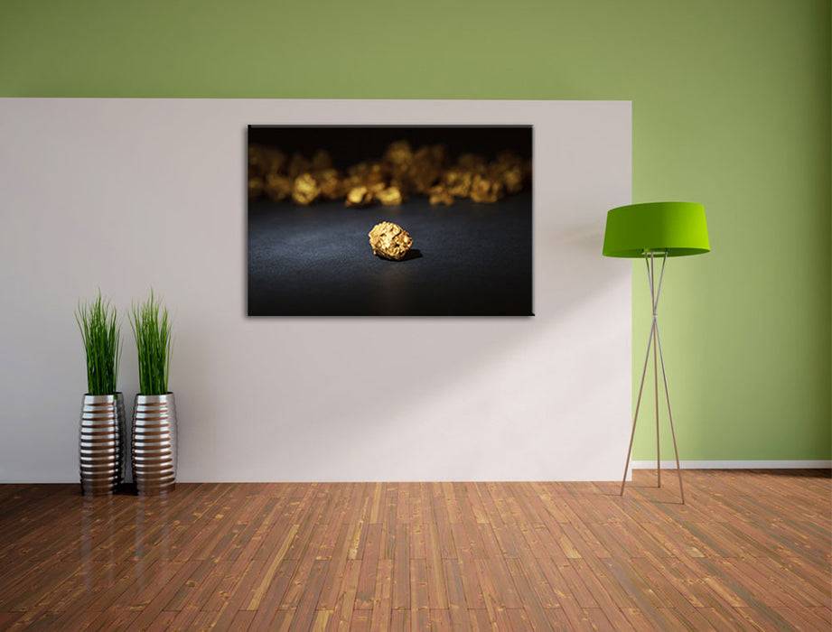 Pixxprint Goldnugget, Leinwandbild Sonderangebot der Fabrik