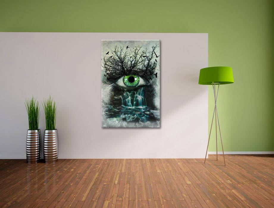 Pixxprint Auge verbunden mit Natur, Leinwandbild Bis zu 55% Rabatt