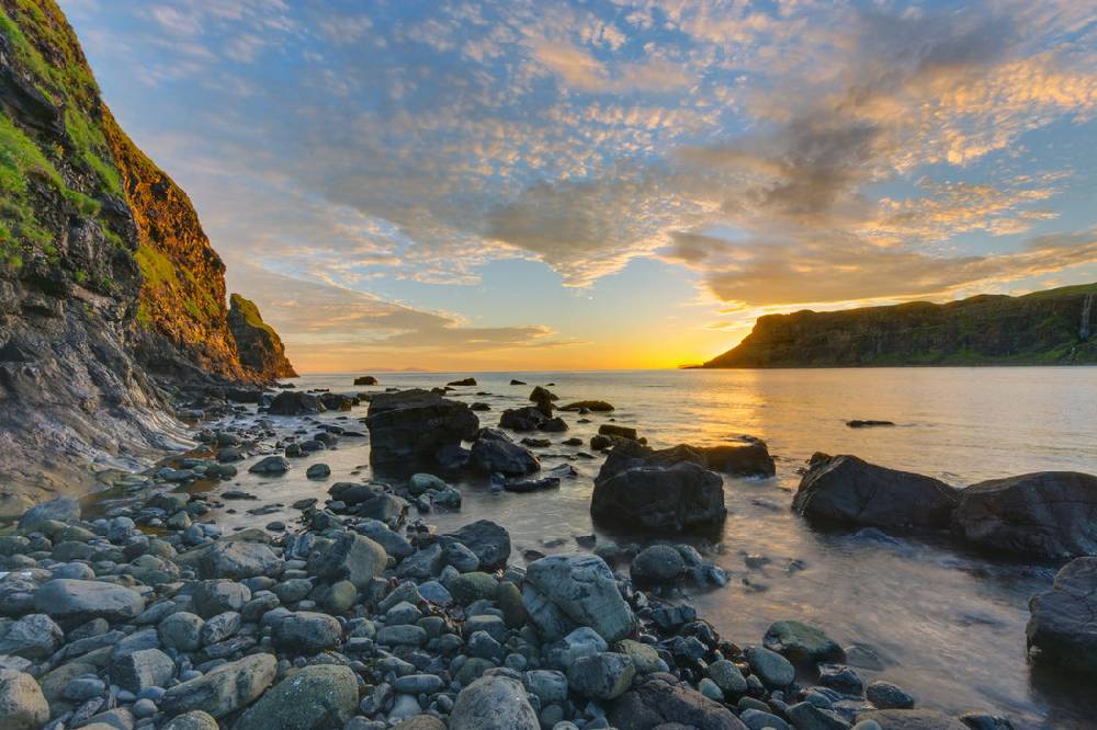 Pixxprint Felsen am Strand, Glasbild Online