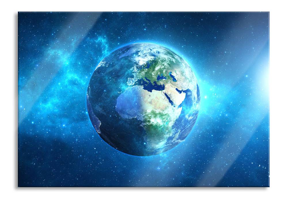 Pixxprint Erde im Universum, Glasbild