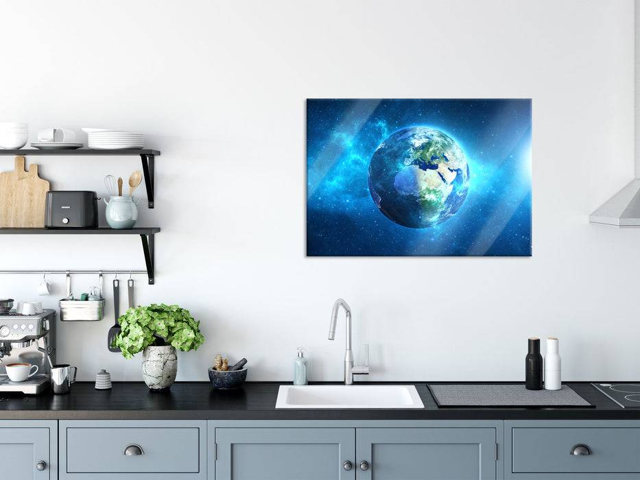 Pixxprint Erde im Universum, Glasbild Auslauf