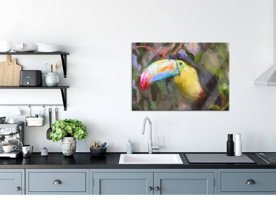 Pixxprint Tukan, Glasbild im Angebot