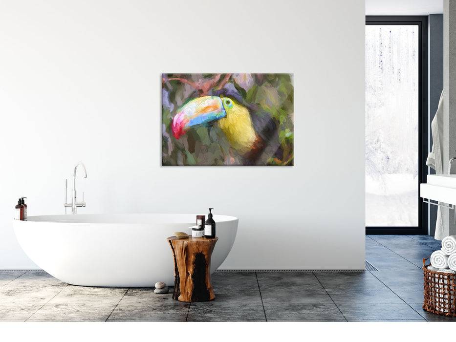 Pixxprint Tukan, Glasbild im Angebot