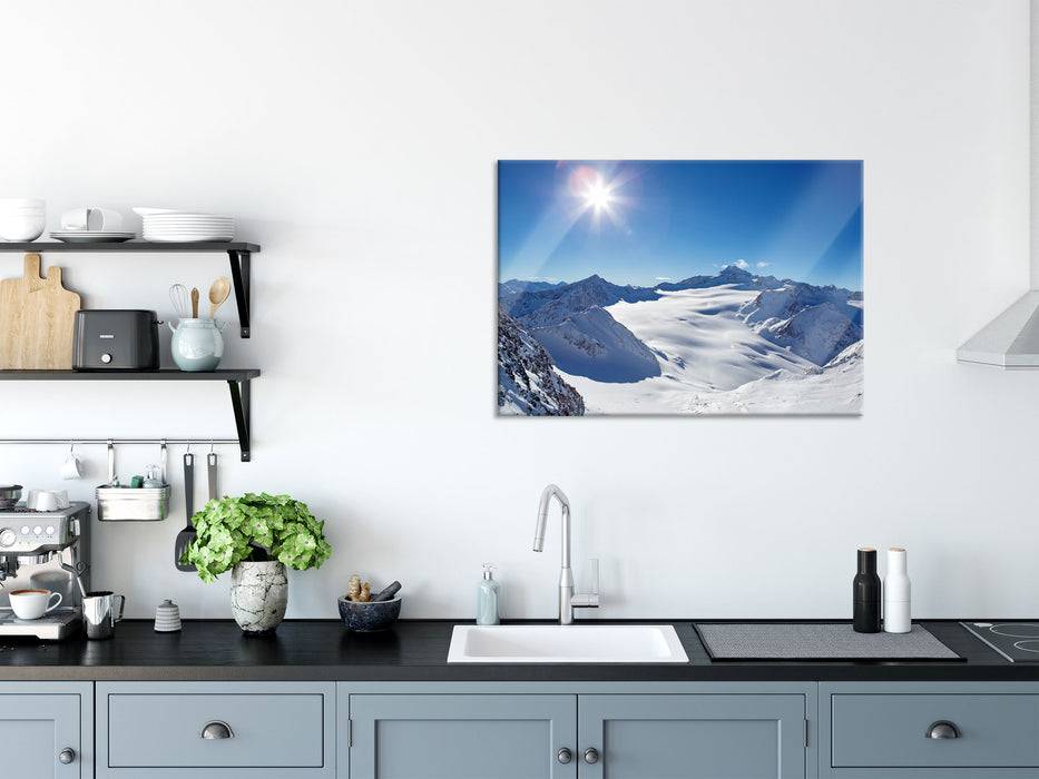 Pixxprint Atemberaubende Winterlandschaft, Glasbild Günstiger Verkauf