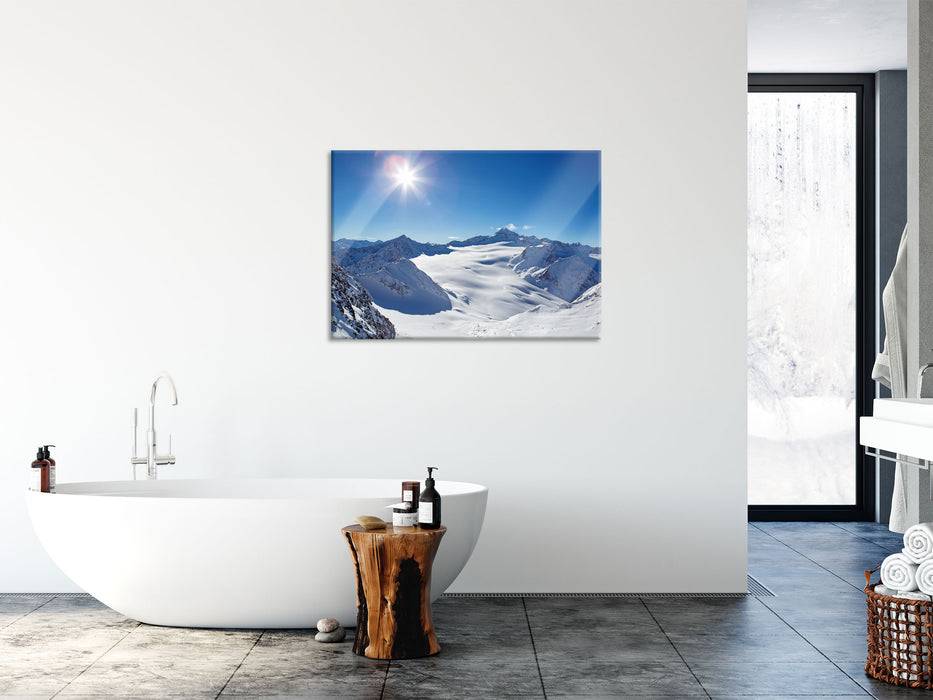 Pixxprint Atemberaubende Winterlandschaft, Glasbild Günstiger Verkauf