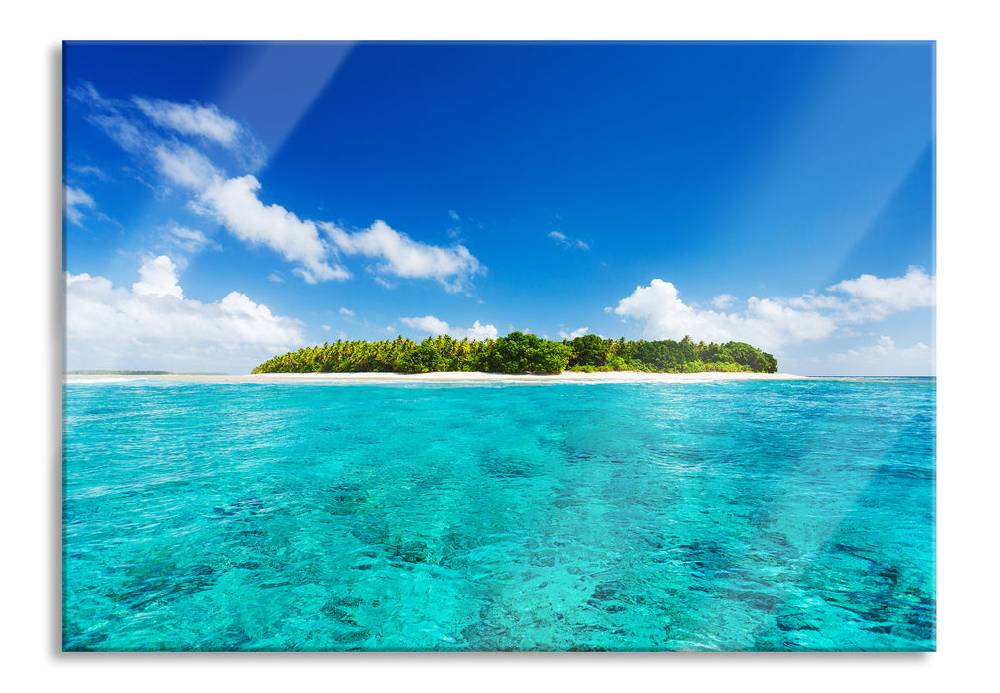 Pixxprint Traumhafte Insel, Glasbild Kostenloser Versand