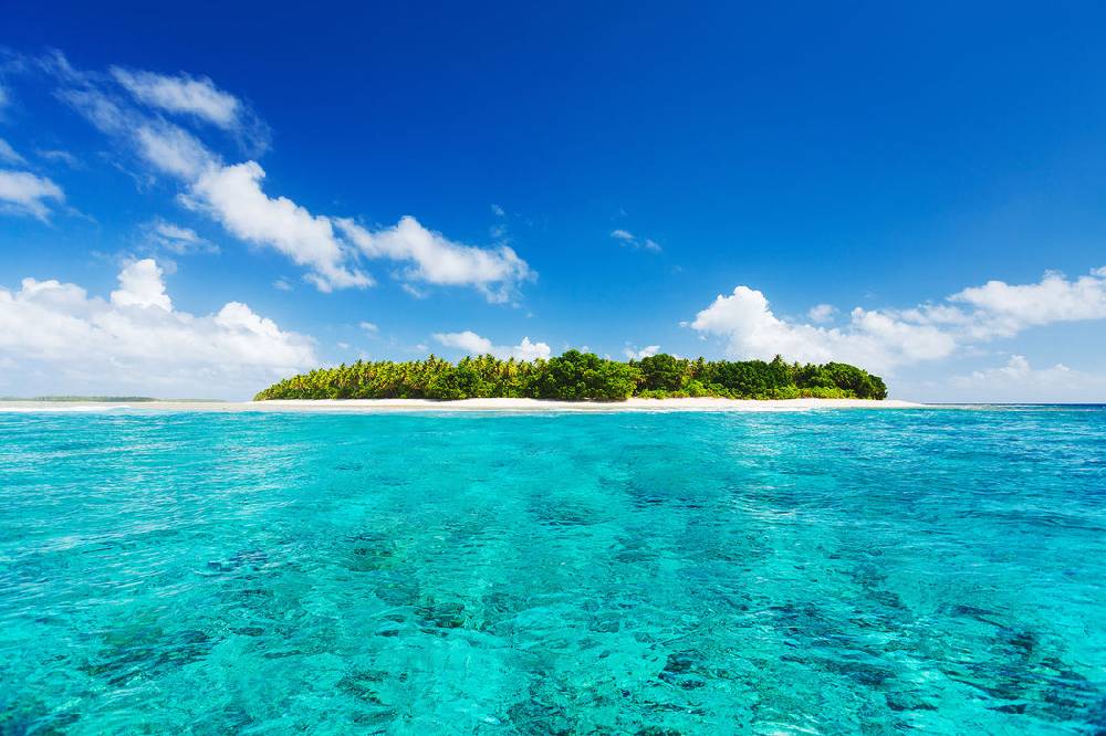 Pixxprint Traumhafte Insel, Glasbild Kostenloser Versand