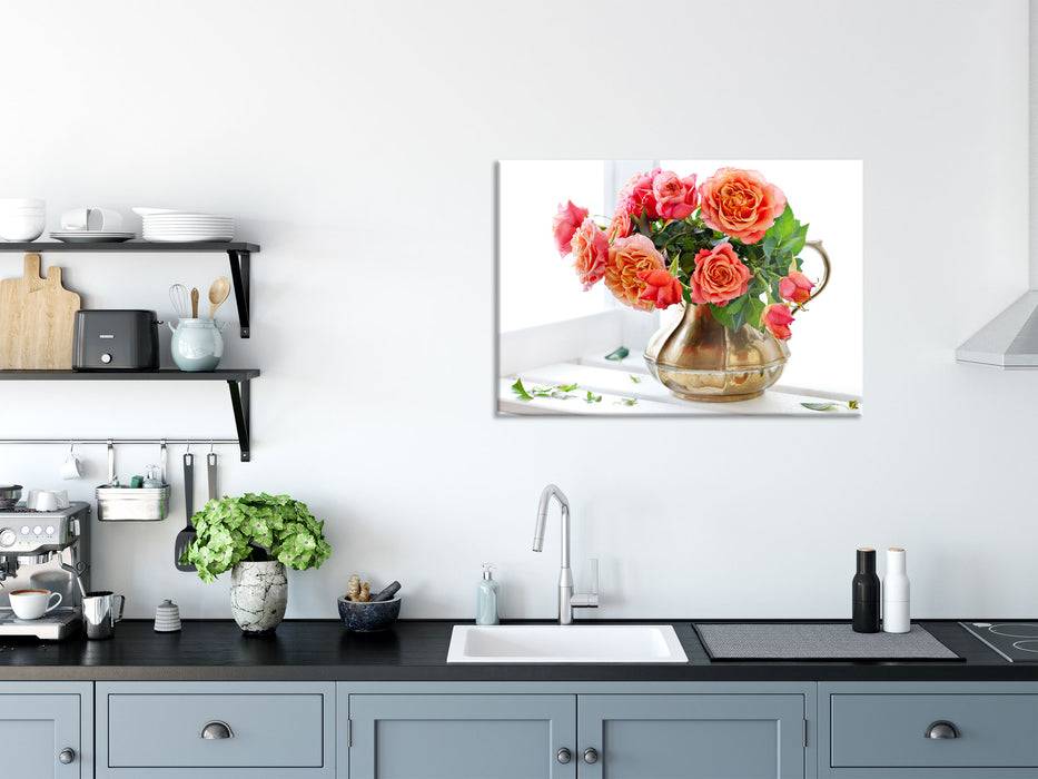 Pixxprint Rosen in Krug, Glasbild Muttertagsangebot