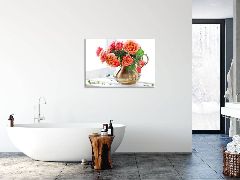Pixxprint Rosen in Krug, Glasbild Muttertagsangebot