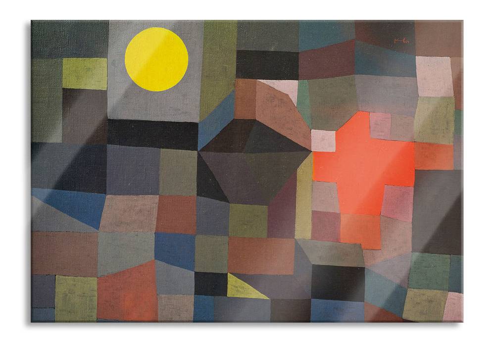 Pixxprint Paul Klee - Feuer bei Vollmond , Glasbild Online Outlet