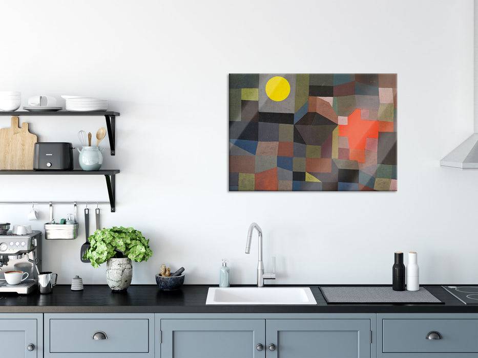 Pixxprint Paul Klee - Feuer bei Vollmond , Glasbild Online Outlet
