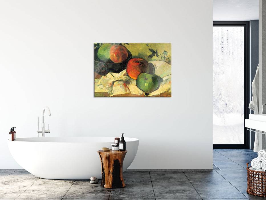 Pixxprint Paul Gauguin - Stillleben Äpfel und Schale , Glasbild Große Rabatte