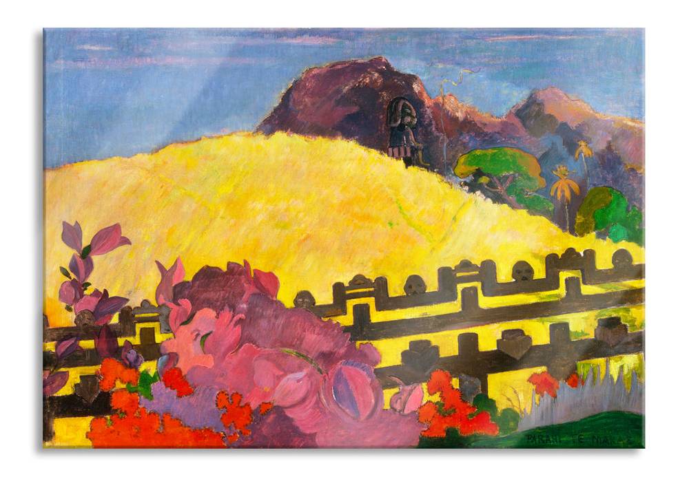 Pixxprint Paul Gauguin - Der heilige BergPARAHI TE MARAE, Glasbild