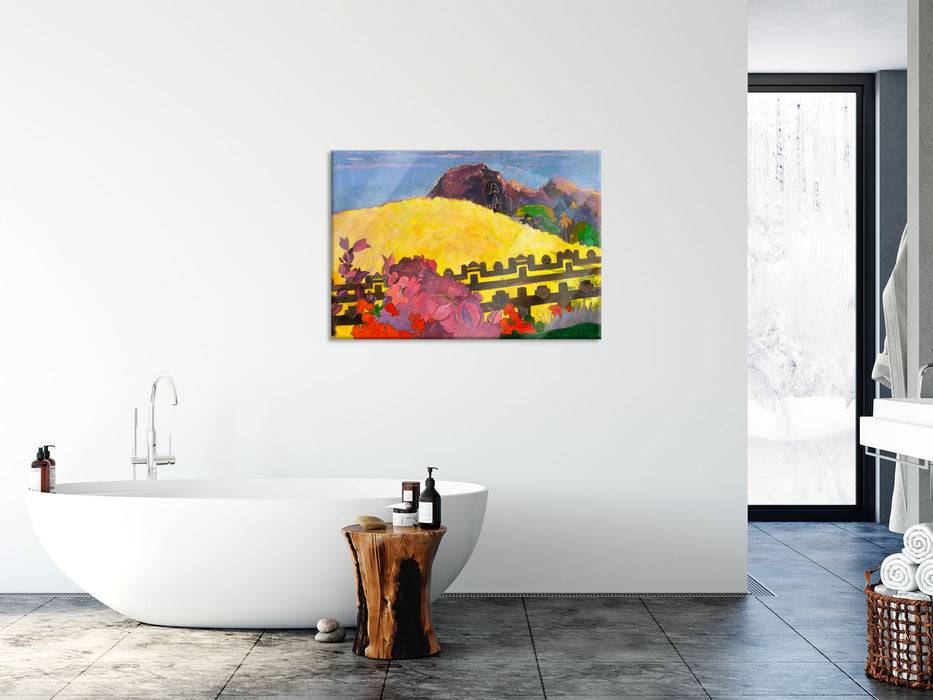 Pixxprint Paul Gauguin - Der heilige BergPARAHI TE MARAE, Glasbild Saisonale Angebote