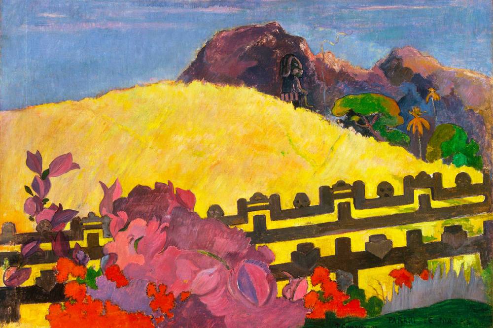Pixxprint Paul Gauguin - Der heilige BergPARAHI TE MARAE, Glasbild Saisonale Angebote