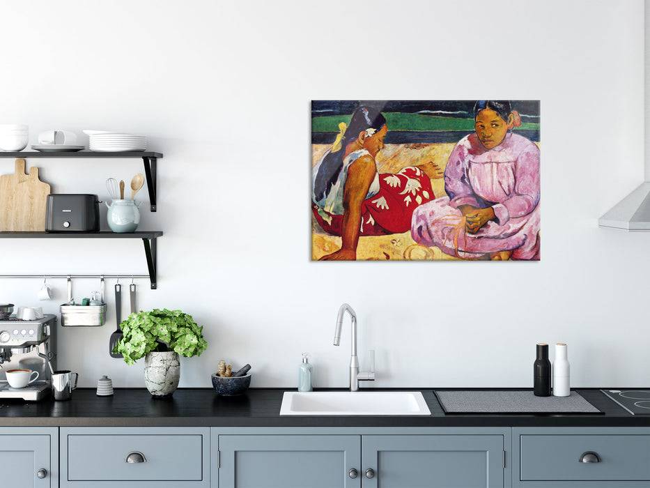 Pixxprint Paul Gauguin - Tahitische Frauenoder Frauen von Tahit, Glasbild Räumungsverkauf