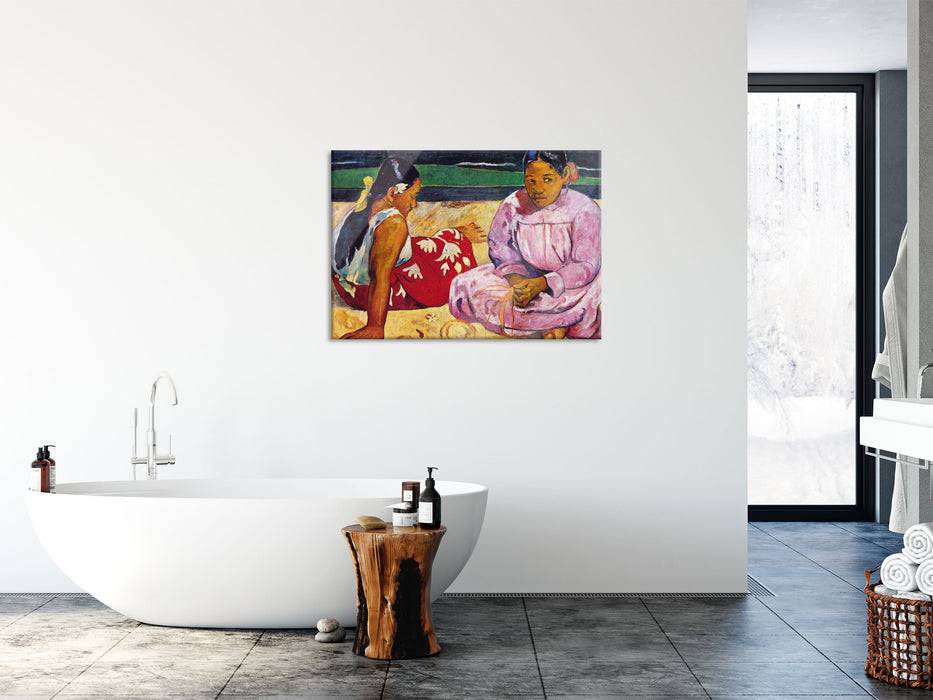 Pixxprint Paul Gauguin - Tahitische Frauenoder Frauen von Tahit, Glasbild Räumungsverkauf