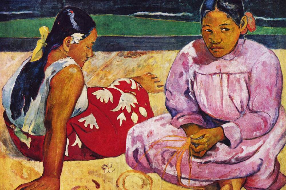 Pixxprint Paul Gauguin - Tahitische Frauenoder Frauen von Tahit, Glasbild Räumungsverkauf
