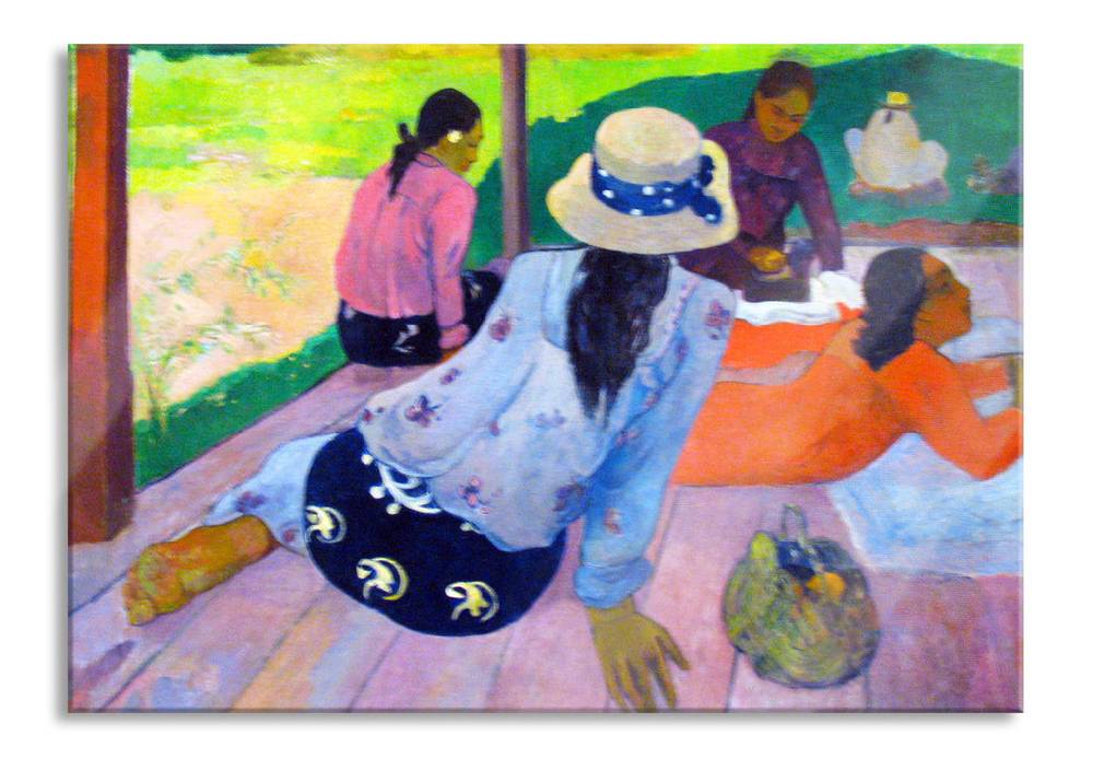 Pixxprint Paul Gauguin - Die Siesta , Glasbild Sonderangebote