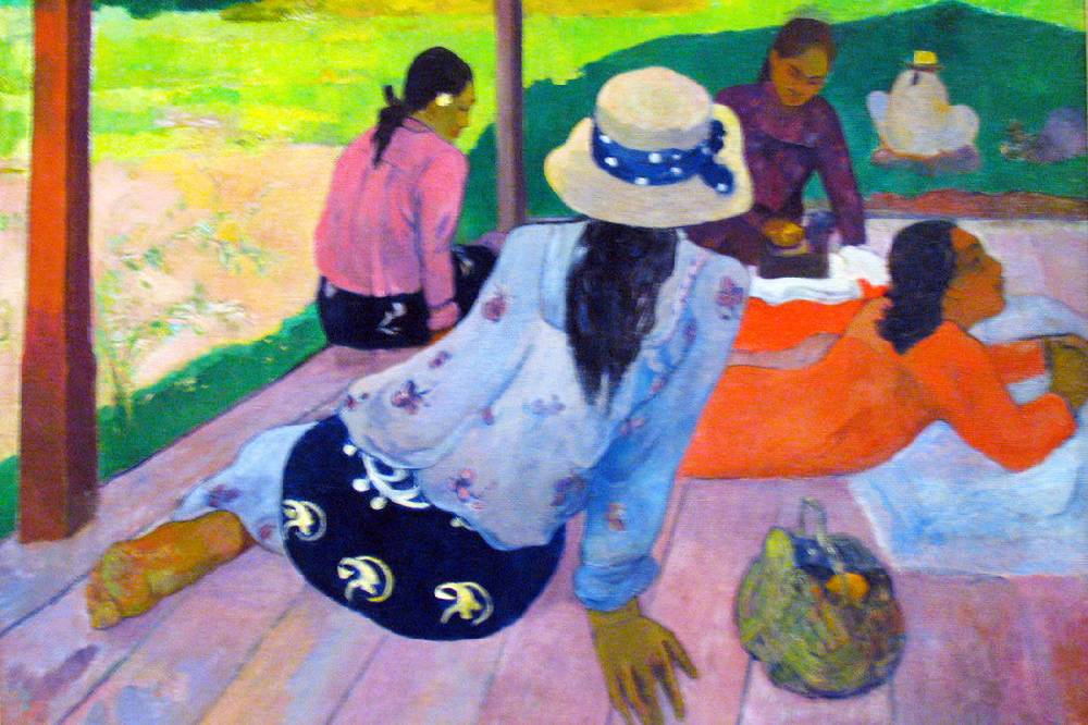 Pixxprint Paul Gauguin - Die Siesta , Glasbild Sonderangebote