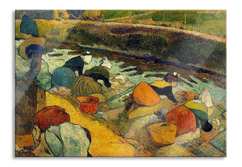 Pixxprint Paul Gauguin - Waschfrauen in Arles , Glasbild