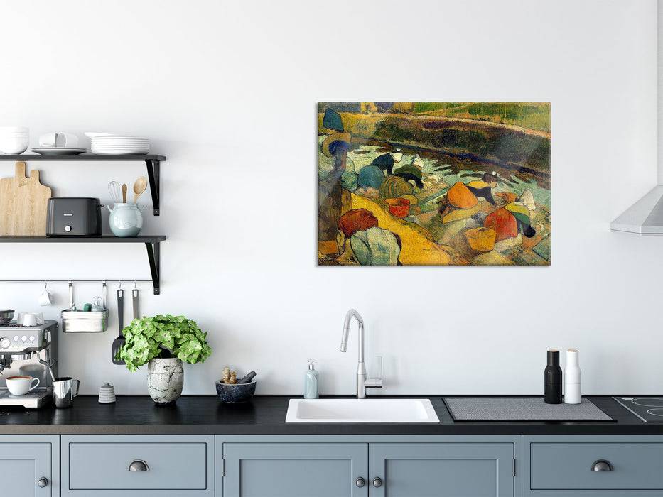 Pixxprint Paul Gauguin - Waschfrauen in Arles , Glasbild Wochenangebot