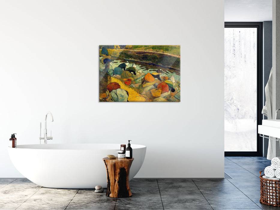 Pixxprint Paul Gauguin - Waschfrauen in Arles , Glasbild Wochenangebot